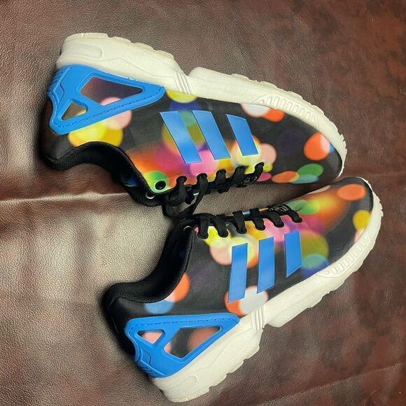 Adidas Originals ZX Flux bright lights sneakers tennis shoes, size 8 1/2 - Picture 6 of 14